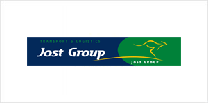 A logo for jost group with a kangaroo on it
