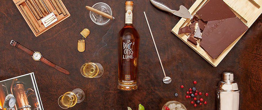 Bottiglia di distillato della cantina Marzadro