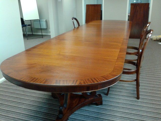 Large mahogany boardroom table, 15ft long.