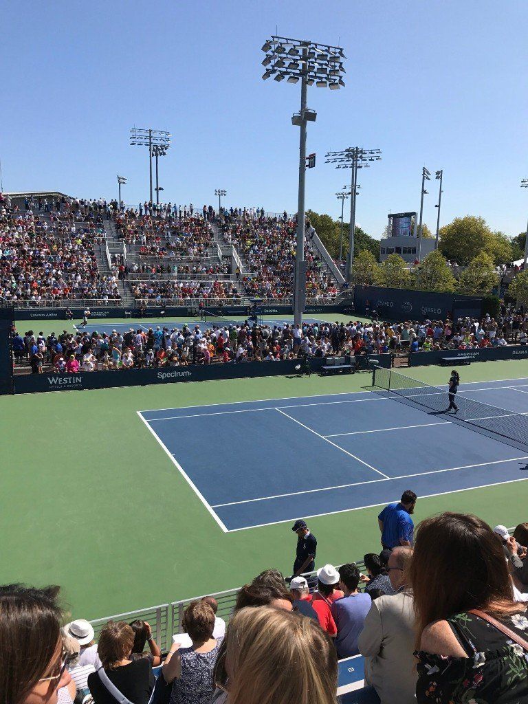 Repaired Tennis Court in Large Arena