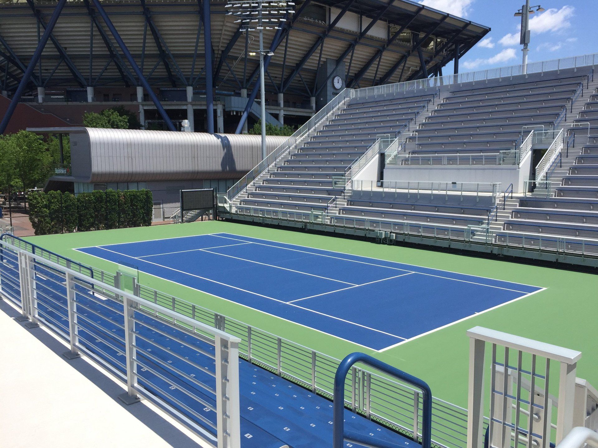 Resurfaced Tennis Court in Empty Arena