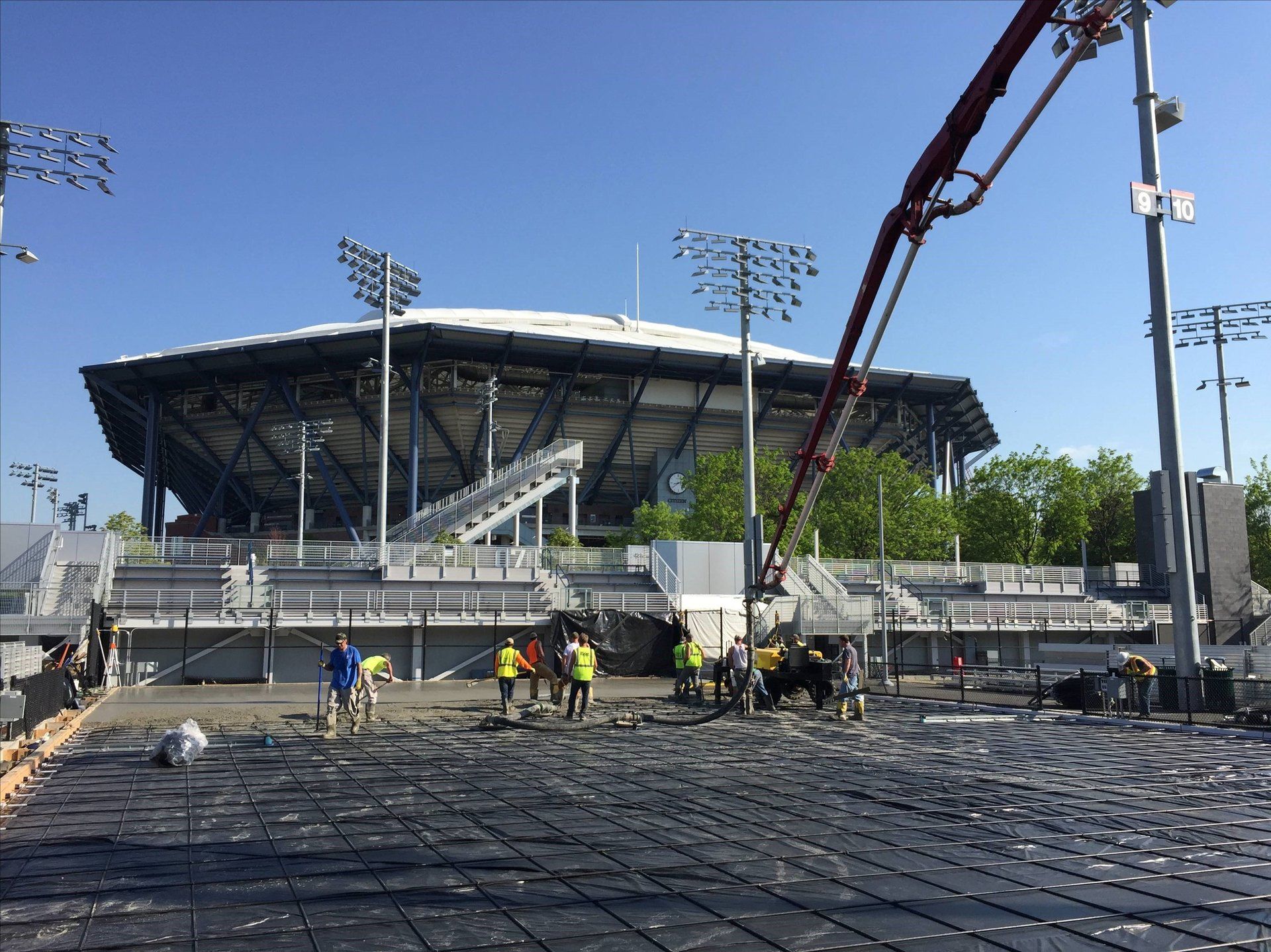 Tennis Court Construction Project in Progress