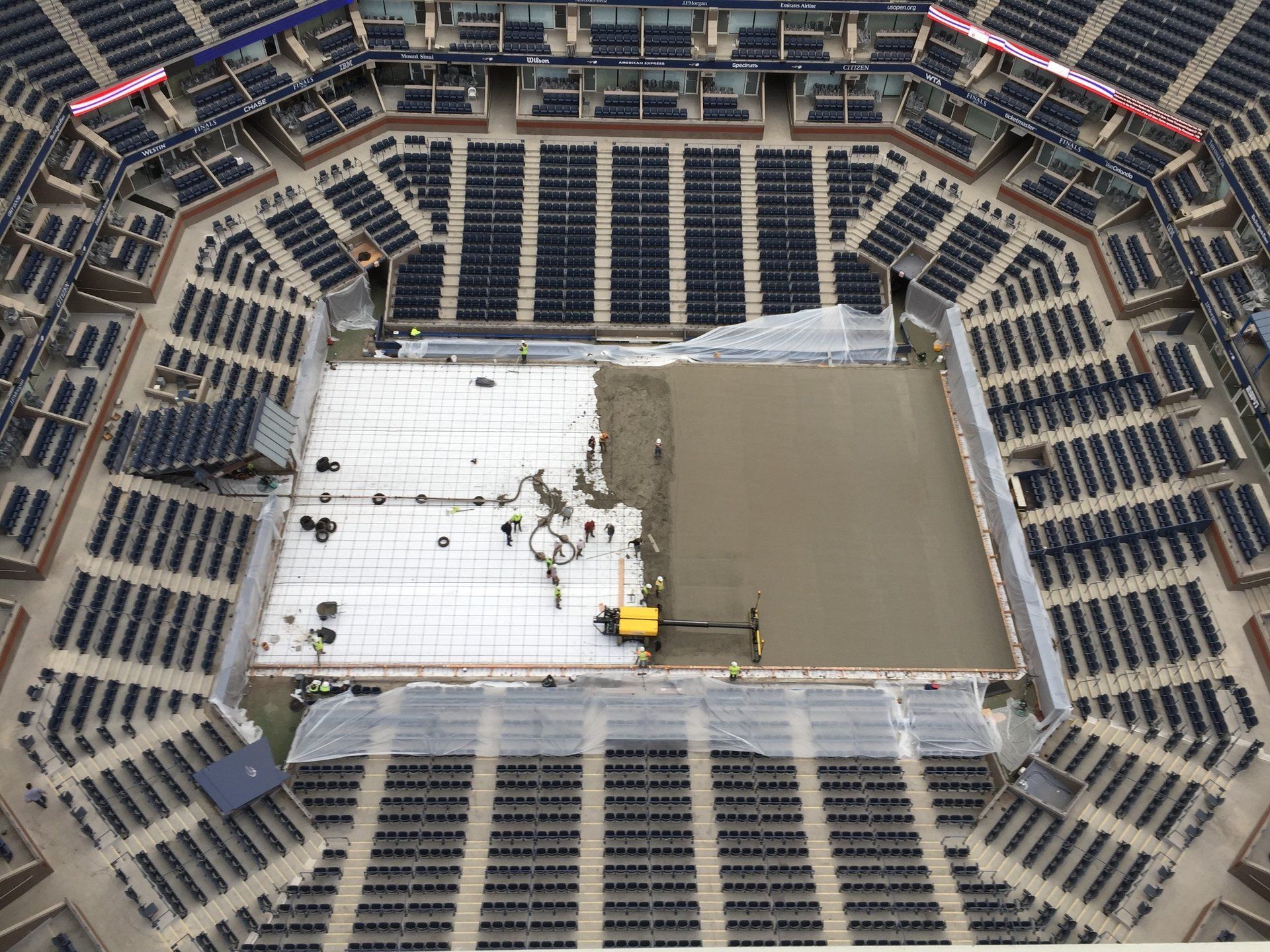 Tennis Court Repair Project in Progress