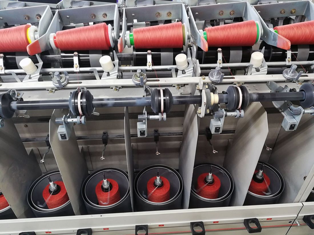 industrial machinery for processing yarn