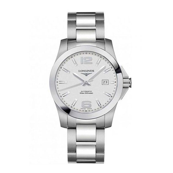 LONGINES MENS SILVER CONQUEST BRACELET WATCH LONGINES MENS SILVER CONQUEST BRACELET WATCH