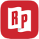 Radio Republic A red square with a white rp logo on it.