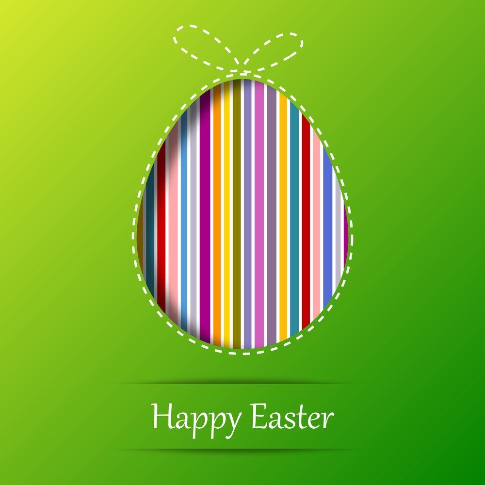 Easter greeting card with striped egg design