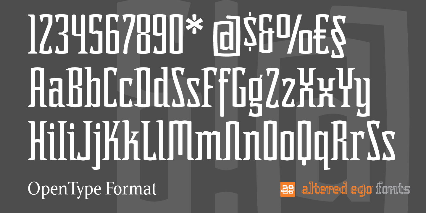 Altered Ego Fonts Acolyte AE Condensed Display Typeface