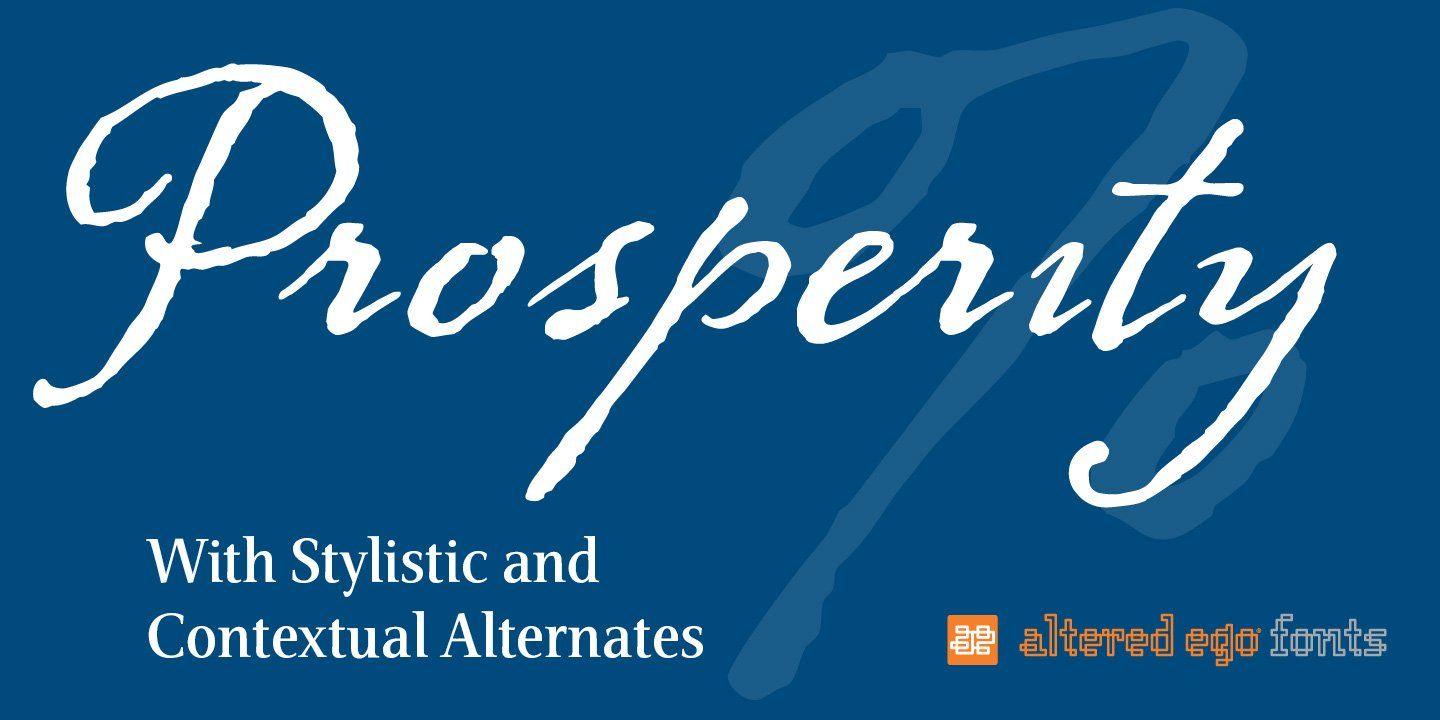 Prosperity AE Script Font Alternates Brian Sooy Altered Ego