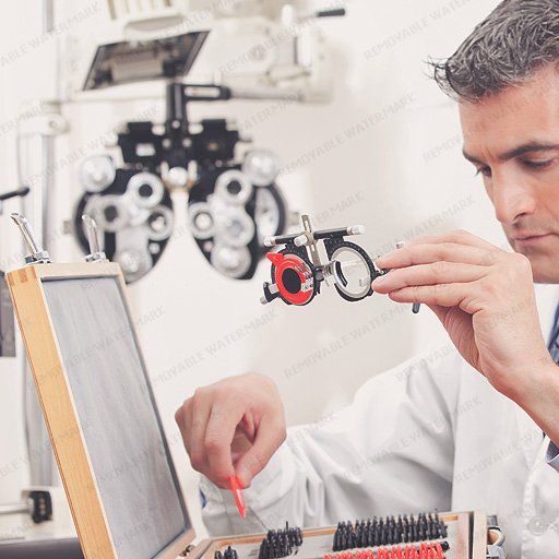 Doctor Checking Eye Glasses Grade