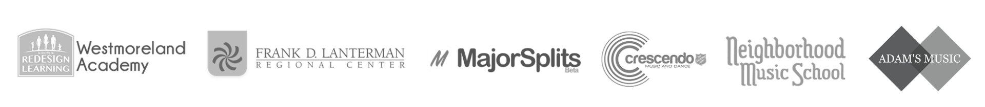 Logos of various organizations in gray, black and white.