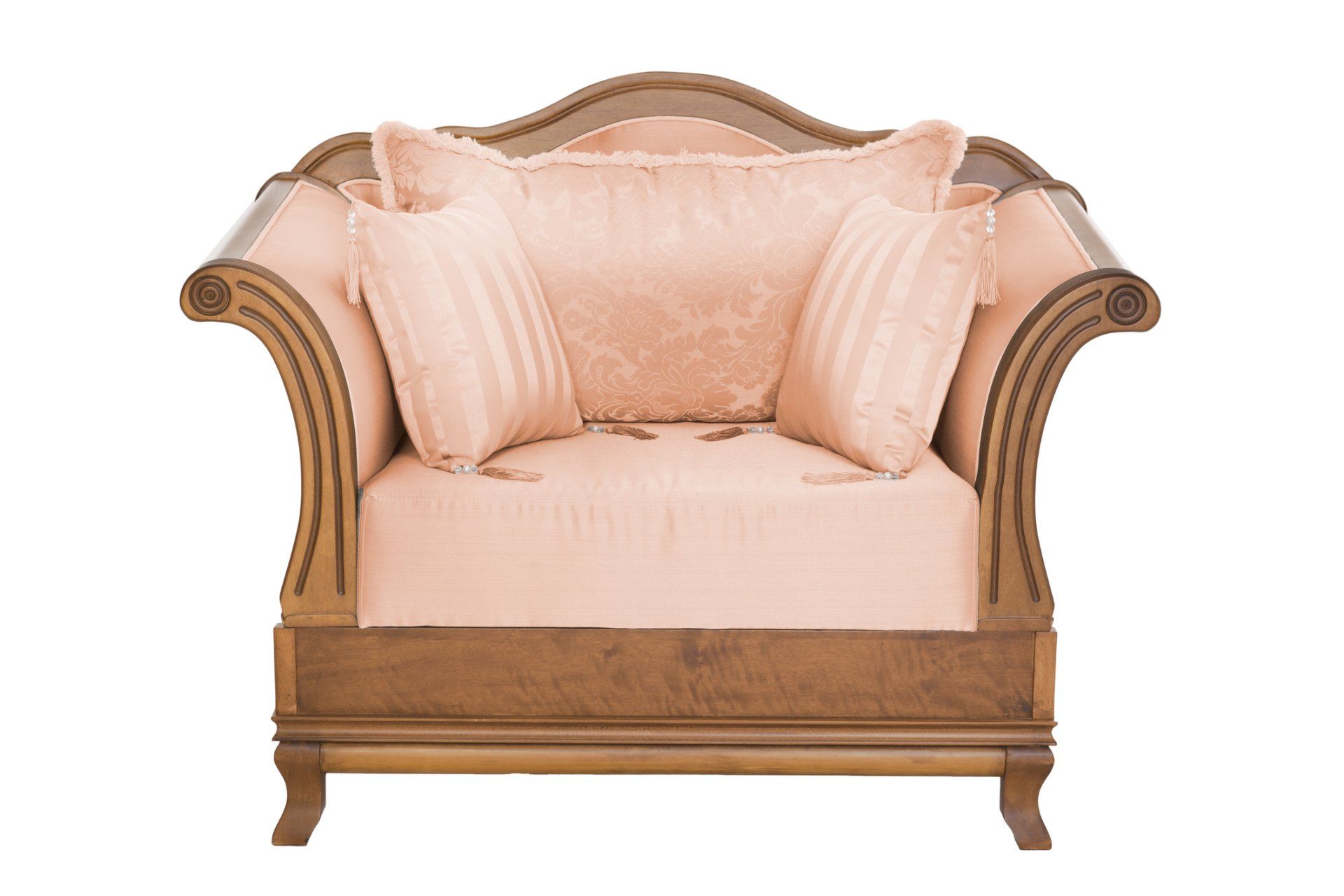 Furniture Repair — Wooden Peach Couch in St. Paul, MN Furniture Repair — Wooden Peach Couch in St. Paul, MN