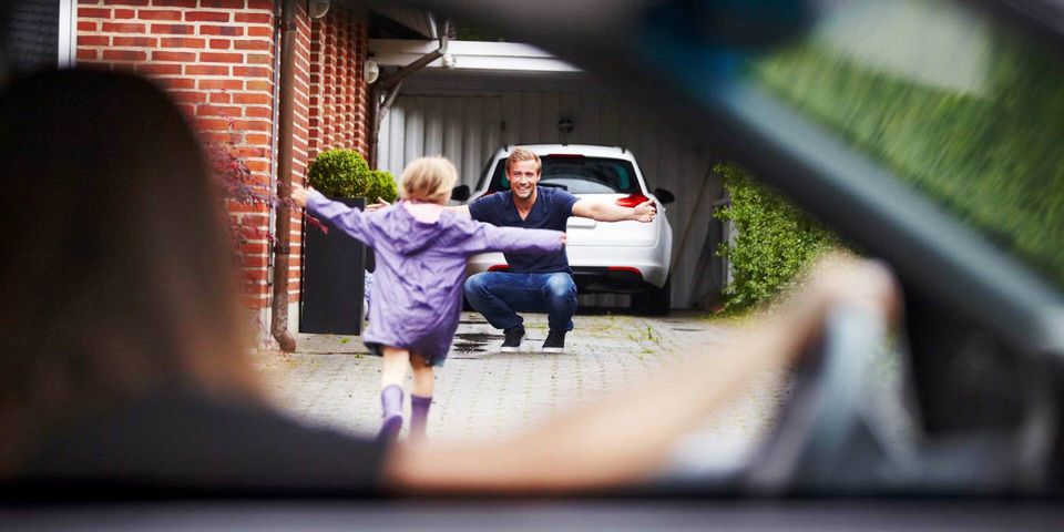 Kid running to man