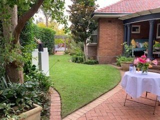 garden and table on pavement