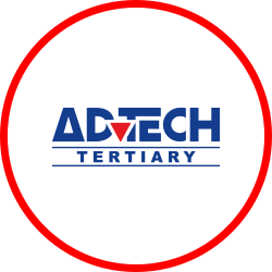 The adtech tertiary logo is in a red circle
