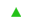 A green triangle is floating in the air on a white background.