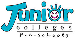 The logo for junior colleges pre-schools has a smiley face on it.