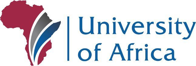 A logo for the university of africa with a map of africa