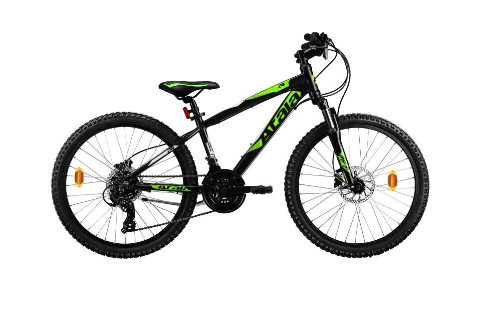 bici junior nera e verde fluo