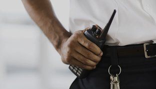 Security Guard's Handheld Transceiver — Elk Grove, CA — Airborne Security Patrol, Inc.