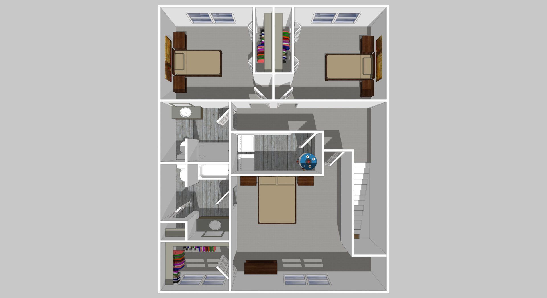 2 Story 3 Bed Floor Plan
