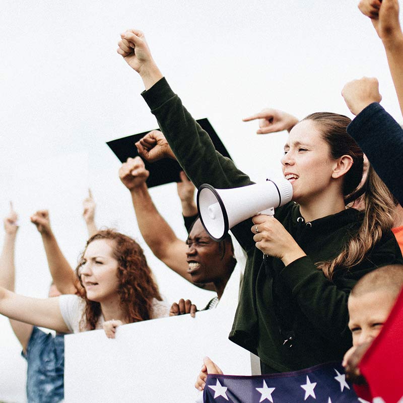 Civil Rights — Group of People Protesting in Conway, AR