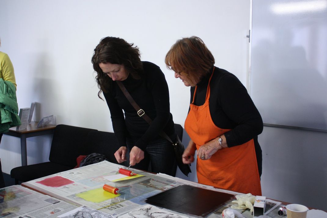 Explore lifelong learning 2016 print workshop with tutor Margaret Adams adult education