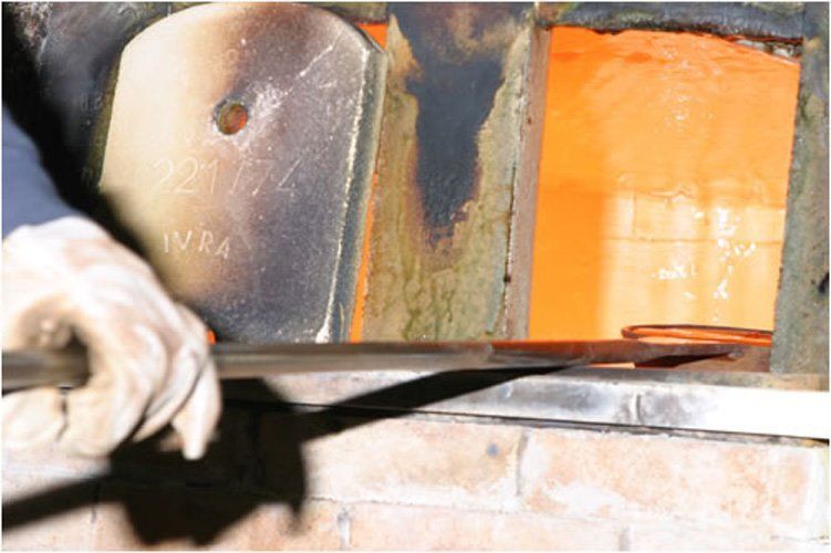 placing mixtures in the oven