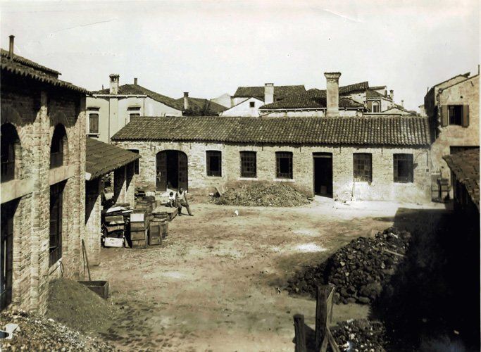 historic workshop for glass processing