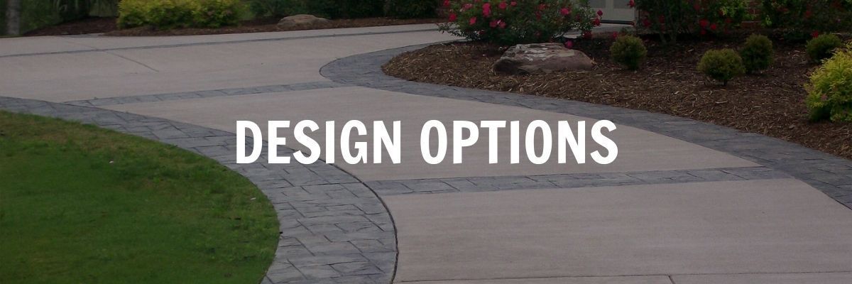 Concrete driveway with a stamped design 