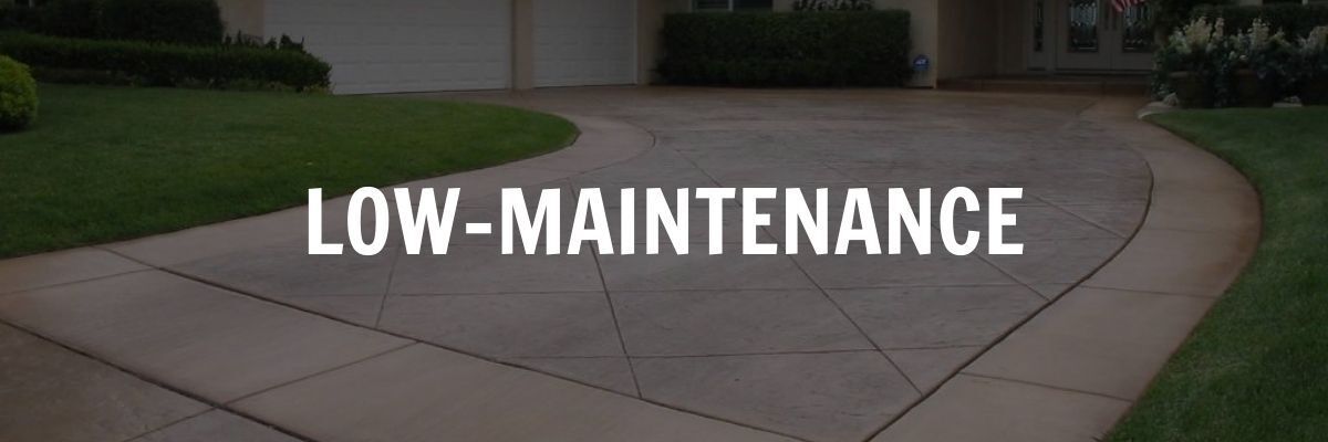 Concrete driveway with the word 
