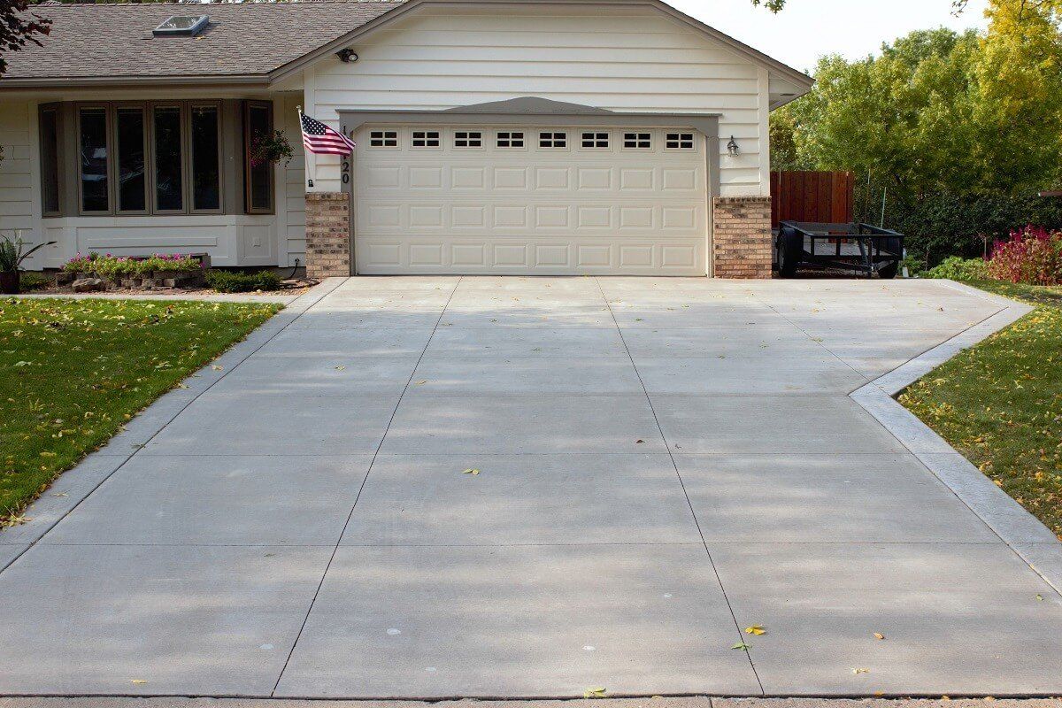 newly crafted concrete driveway 