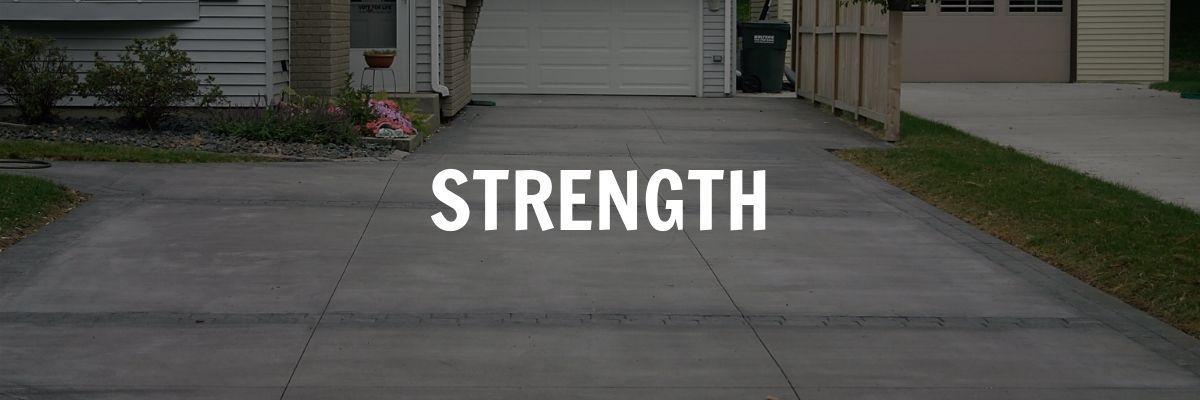 Concrete driveway with the word 