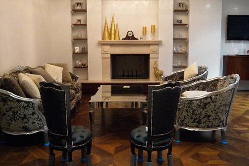 Imperial Biancone Marble Fireplace
