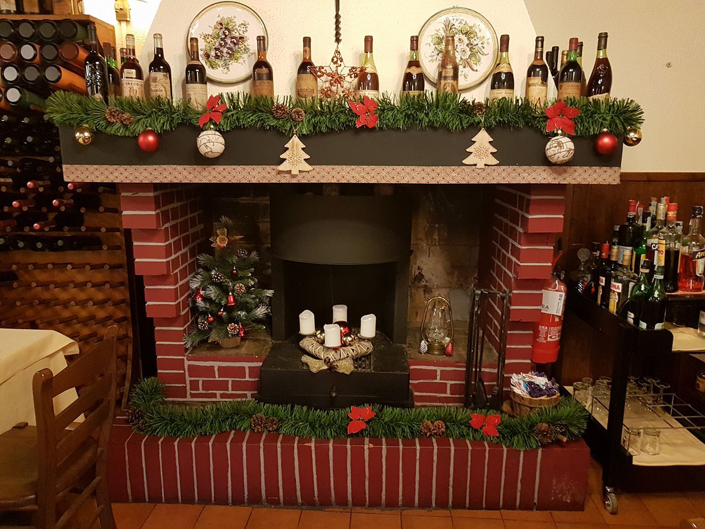 fireplace with Christmas decoration