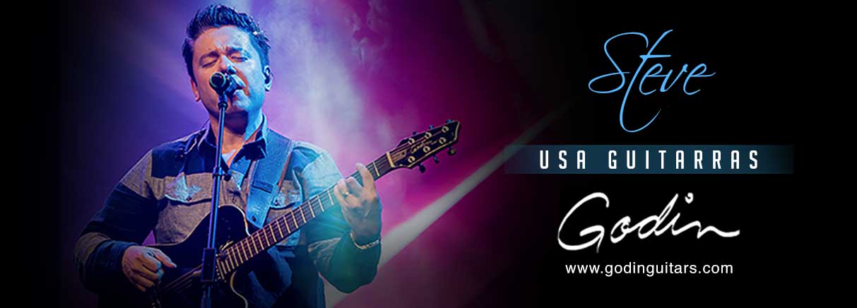 Steve uses Godin guitars
