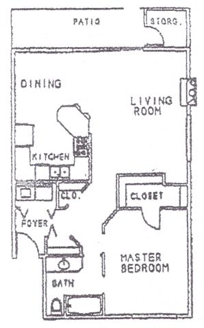 1 bed floorplan