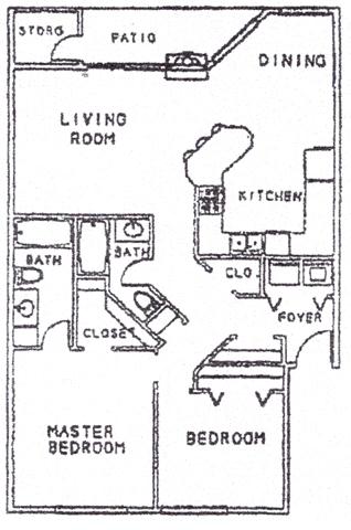2 bed floorplan