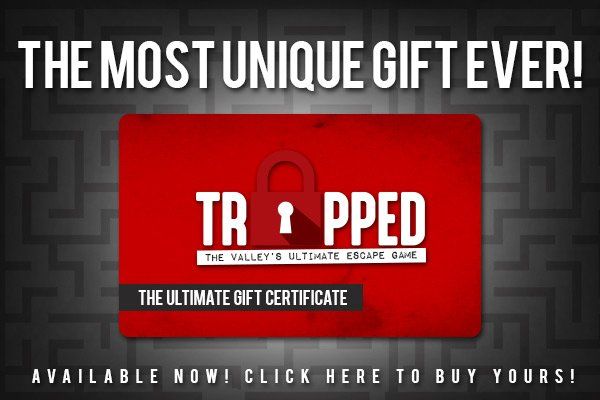 A red card that says trapped on it