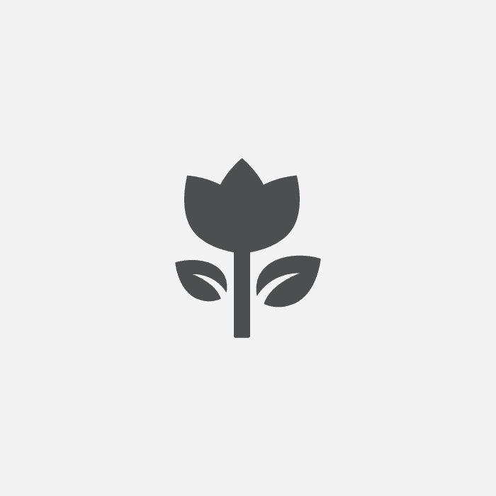 dark flower icon on light grey background