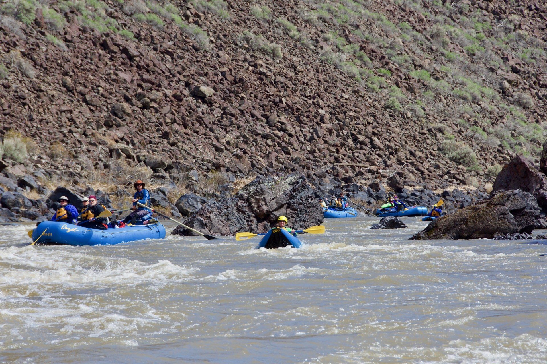 Explore the unique rock formations at the Owyhee River.