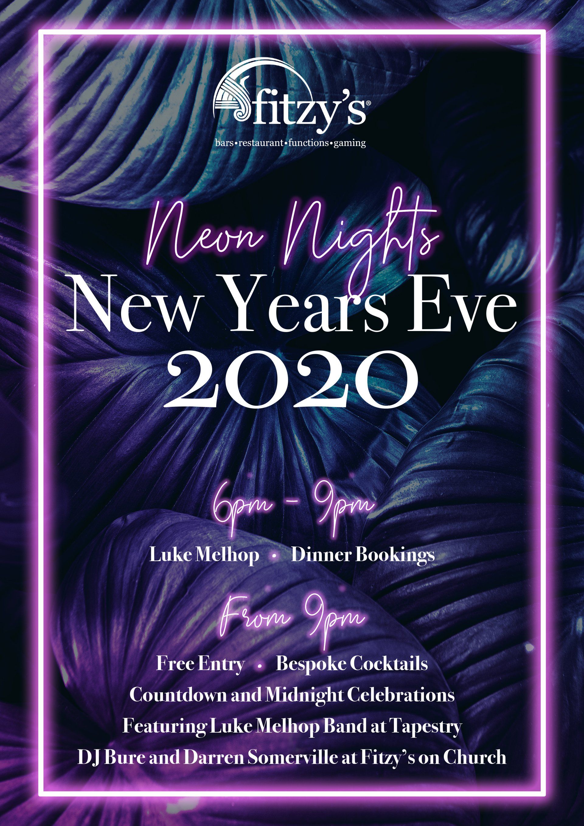 A poster for a new year 's eve party in 2020