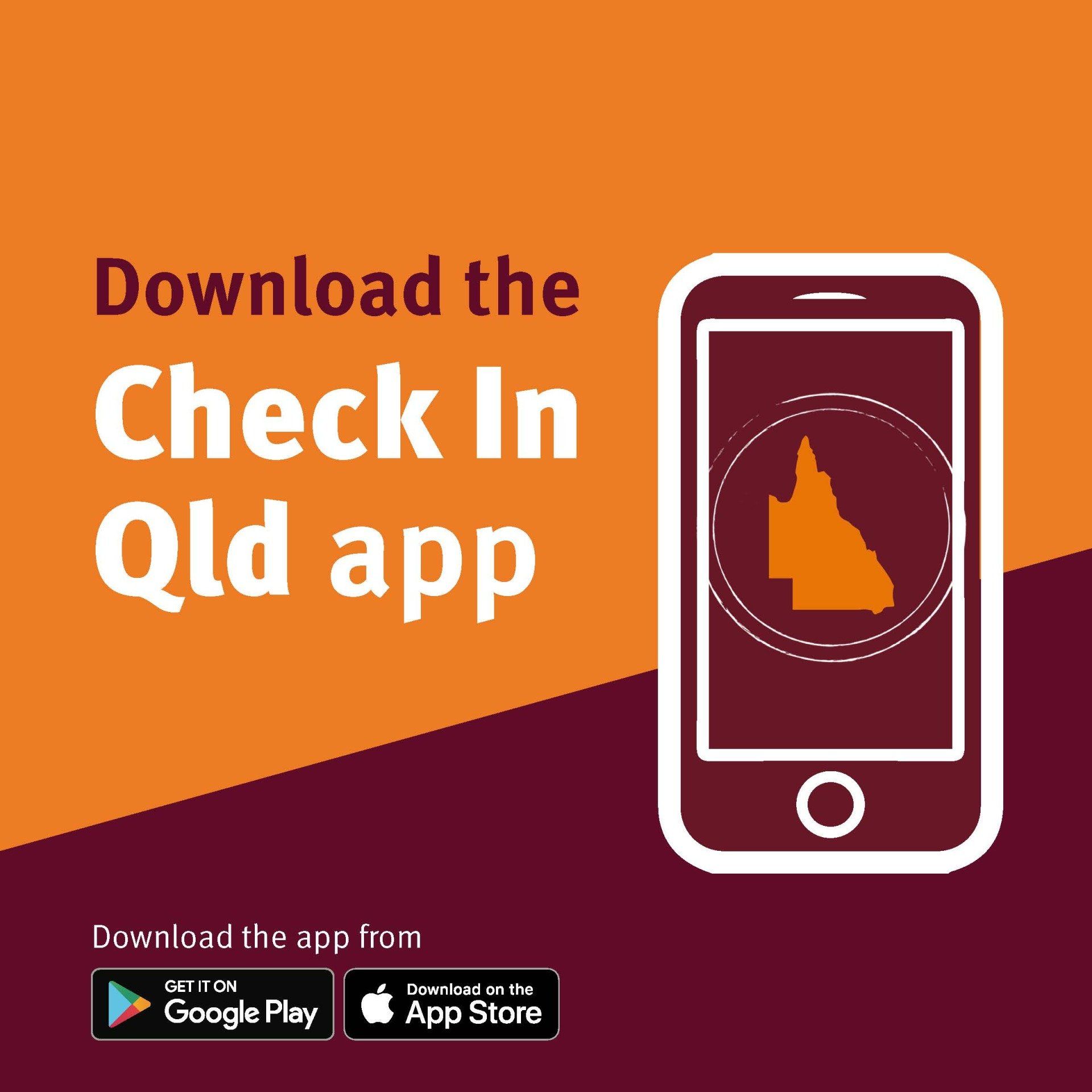 Download the check in qld app from google play and app store.