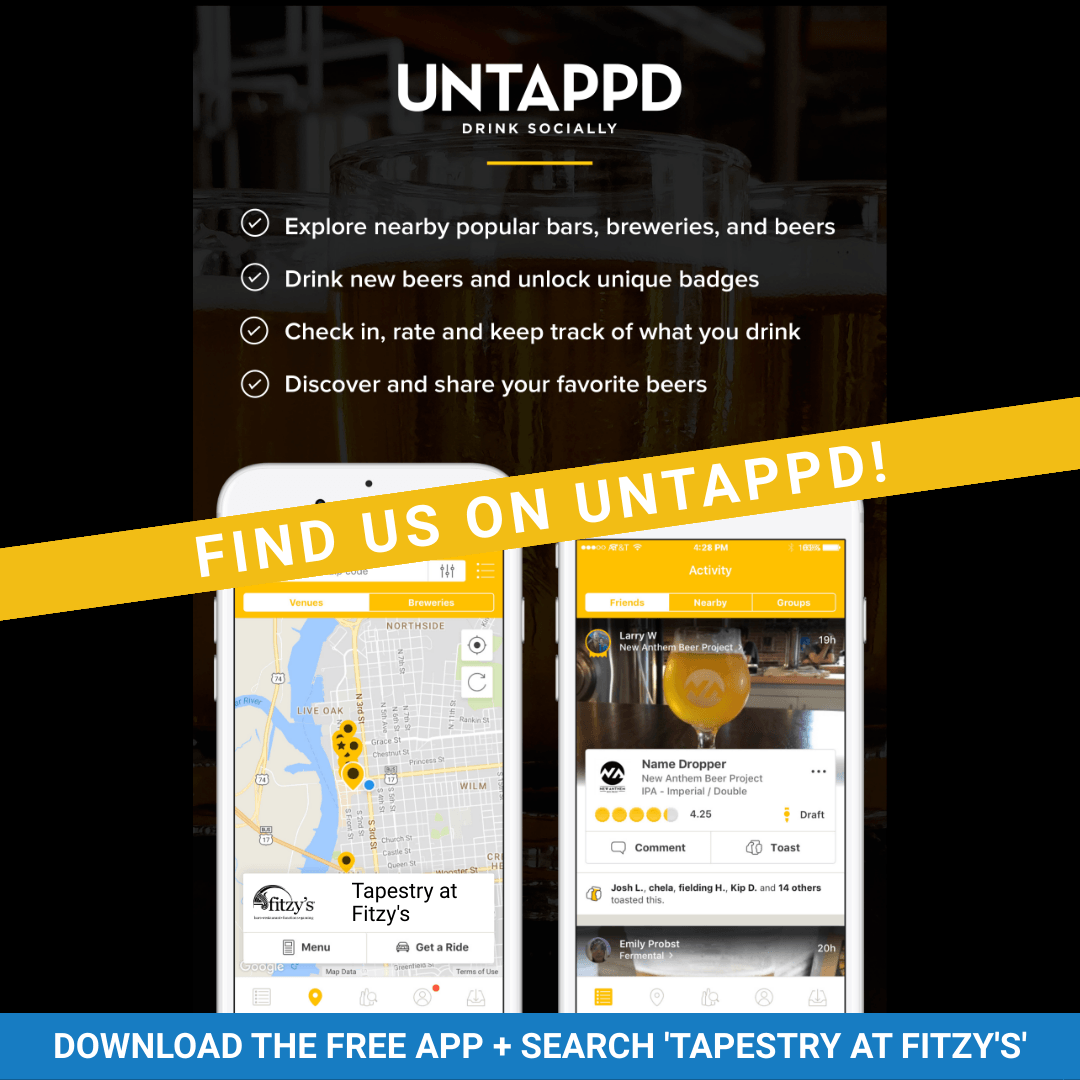 An advertisement for a free app called untappd