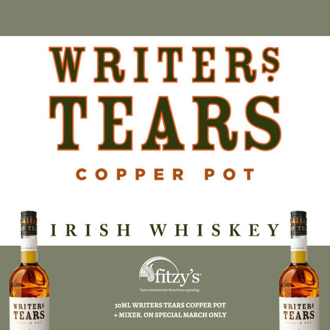 A bottle of writer 's tears copper pot irish whiskey