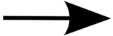 A black arrow pointing to the right on a white background.