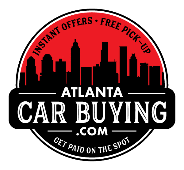 Atlanta Car Buying logo in red, black and white with skyline and “Instant offers, free pick-up, get paid on the spot”