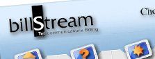 Billstream logo with a black rectangle behind the 