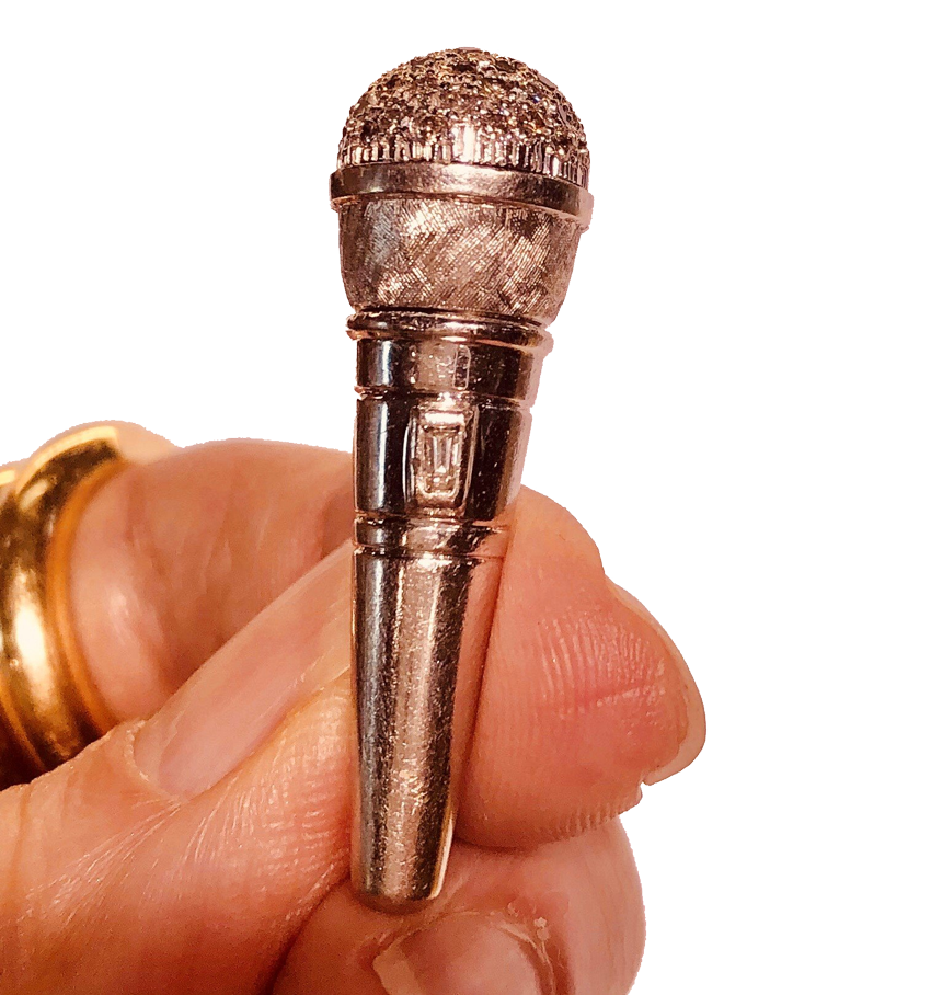 Microphone Silver Charm — Palm Beach, FL — Patti Esbia Antique & Estate Jewelry