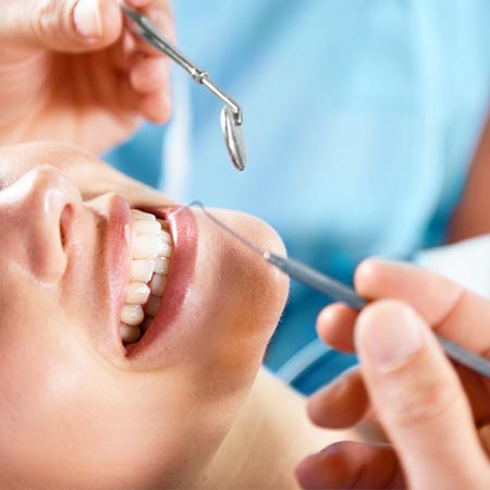 woman receiving dental care